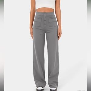 Halara High Waisted Button Straight Leg Casual Pants NWT